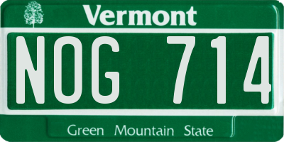 VT license plate NOG714
