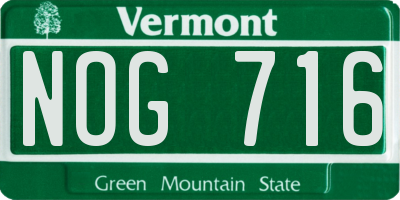 VT license plate NOG716
