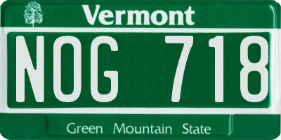 VT license plate NOG718
