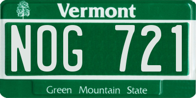 VT license plate NOG721