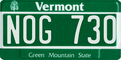 VT license plate NOG730