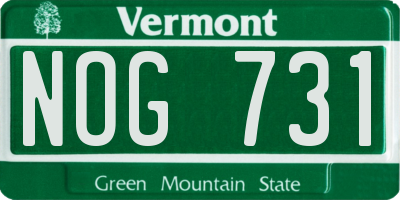 VT license plate NOG731