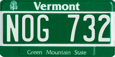 VT license plate NOG732