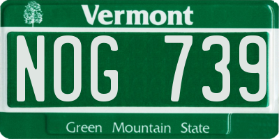 VT license plate NOG739