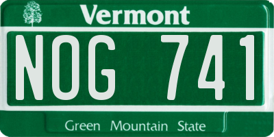 VT license plate NOG741