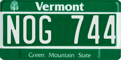 VT license plate NOG744