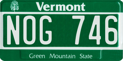 VT license plate NOG746