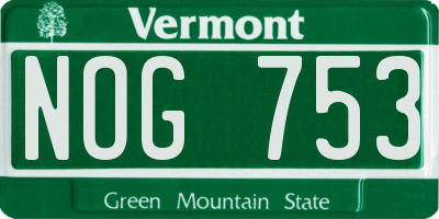 VT license plate NOG753