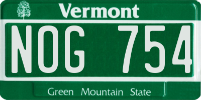 VT license plate NOG754