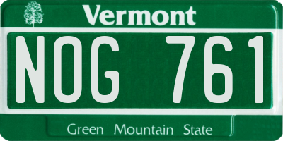 VT license plate NOG761