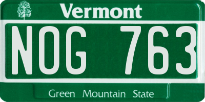 VT license plate NOG763