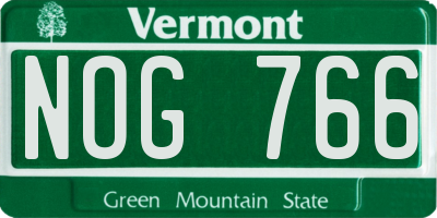 VT license plate NOG766
