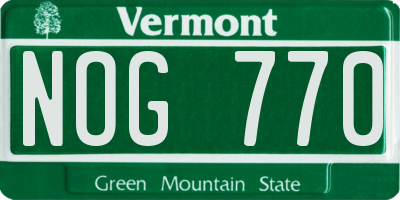 VT license plate NOG770