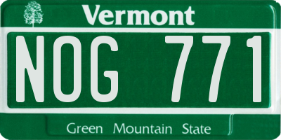 VT license plate NOG771