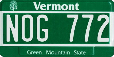 VT license plate NOG772