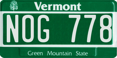 VT license plate NOG778