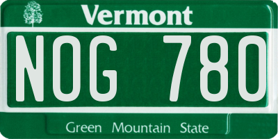 VT license plate NOG780