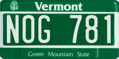 VT license plate NOG781