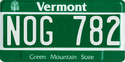 VT license plate NOG782
