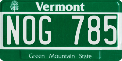 VT license plate NOG785