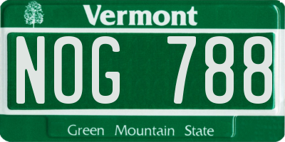 VT license plate NOG788