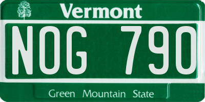 VT license plate NOG790