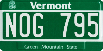 VT license plate NOG795
