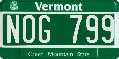 VT license plate NOG799