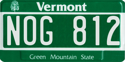 VT license plate NOG812