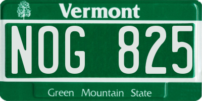 VT license plate NOG825