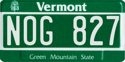 VT license plate NOG827