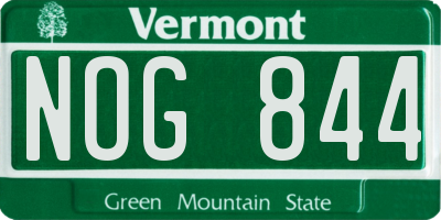 VT license plate NOG844