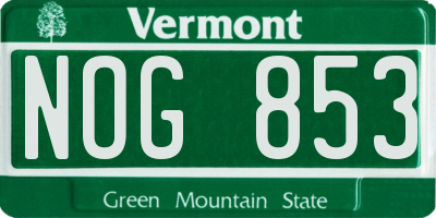 VT license plate NOG853