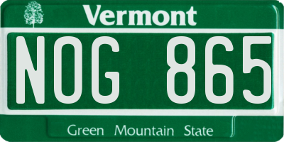 VT license plate NOG865