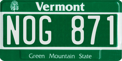 VT license plate NOG871