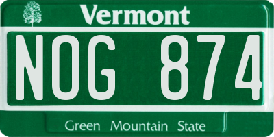 VT license plate NOG874