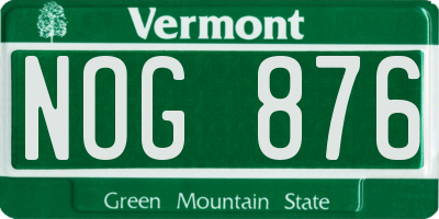 VT license plate NOG876
