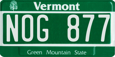 VT license plate NOG877