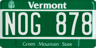 VT license plate NOG878