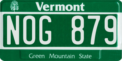 VT license plate NOG879