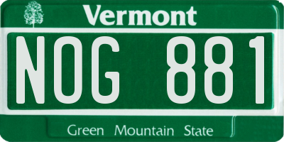 VT license plate NOG881