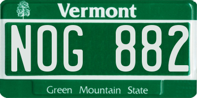 VT license plate NOG882