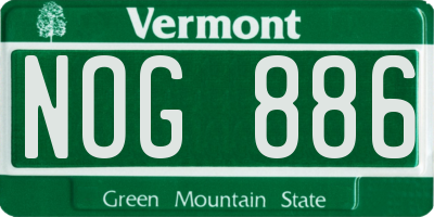 VT license plate NOG886