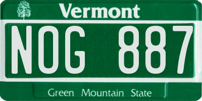 VT license plate NOG887