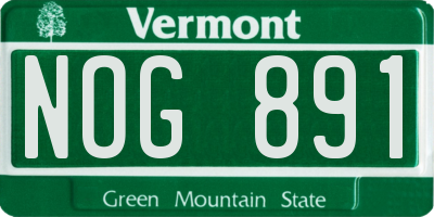 VT license plate NOG891