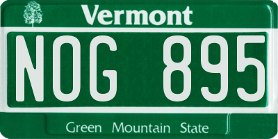 VT license plate NOG895