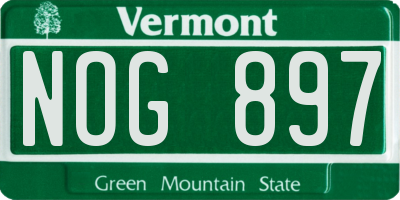 VT license plate NOG897