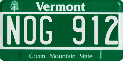 VT license plate NOG912