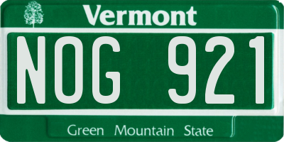 VT license plate NOG921