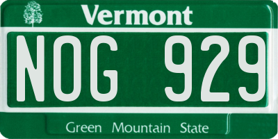 VT license plate NOG929